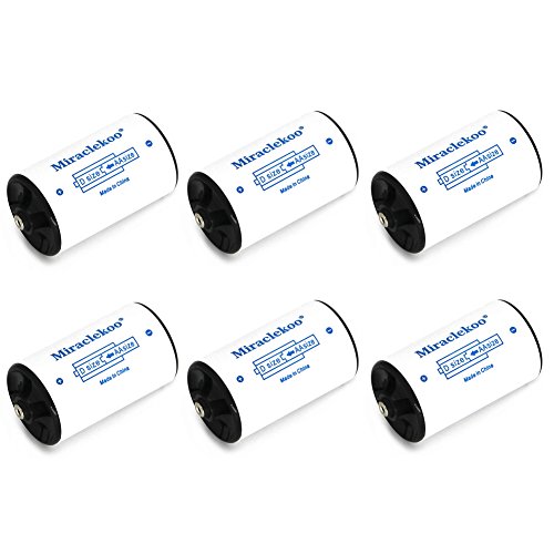 Miraclekoo D Size Battery Spacers for Sanyo Eneloop or Other AA Batteries,AA to D Size Battery Adapter D Battery Converter,6 Pack
