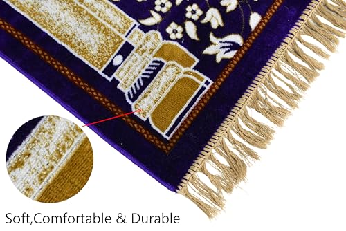 Image of Janamaz Prayer Mat - Turkey Soft Velvet Namaz Mat | Premium Aasan for Daily Salah, Janimaz Namaz, Comfortable & Durable Prayer Mat | 44x27 Inch, (04)