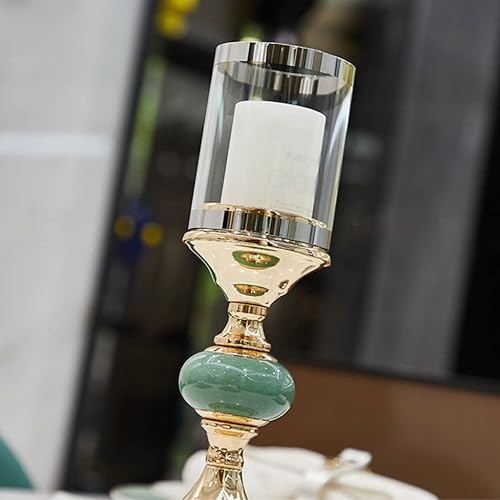 Miniatura 3 de LUCBEI Portavelas de pilar con cristal portavelas de huracán para boda aniversario fiesta de inauguración de la casa centros de mesa candelabros