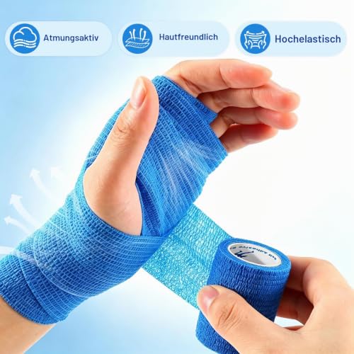 ANAMPION Selbstklebender Verband 12Rollen,7.5cm Elastische Binde Bandage – Ansicht 3