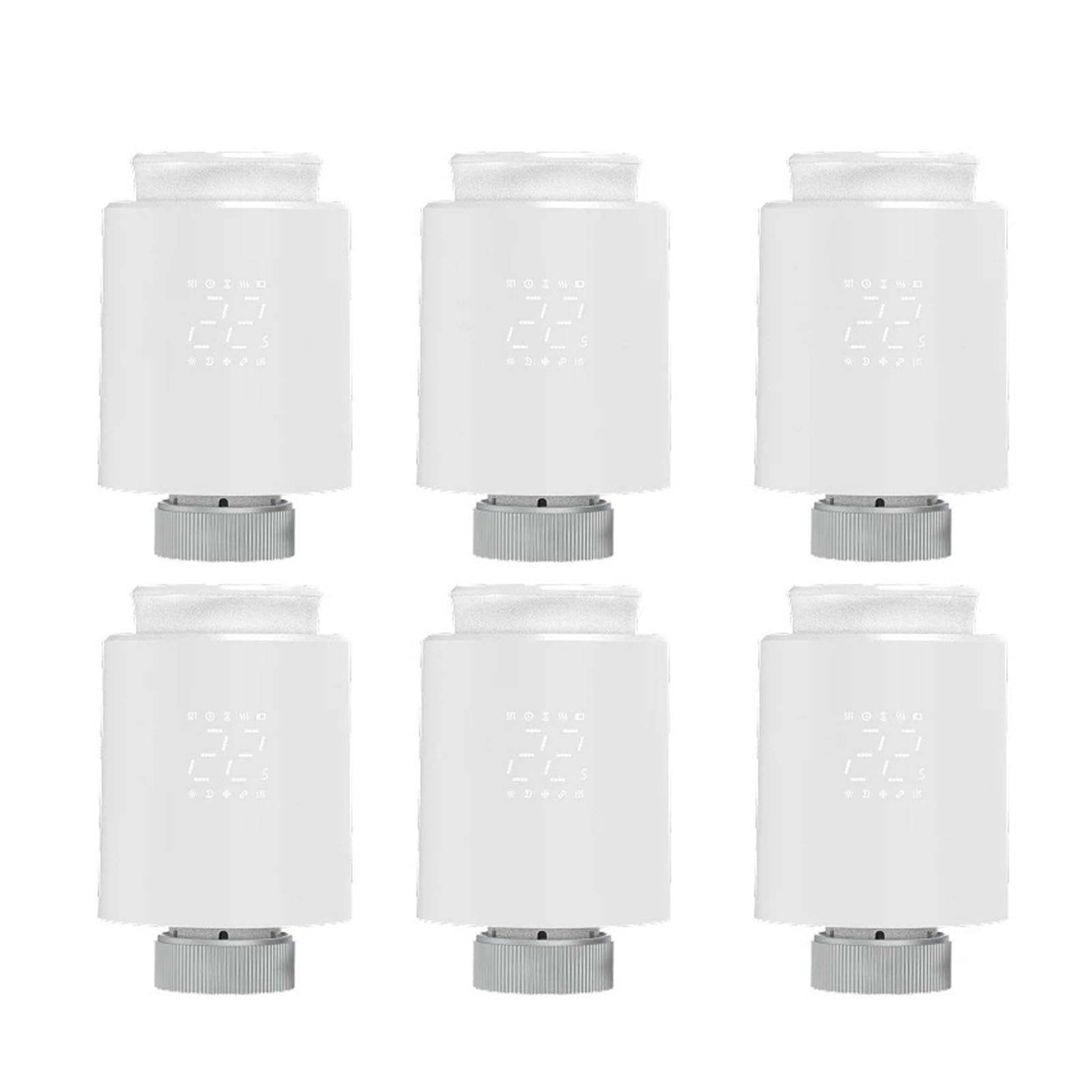 Smart Tuya Wifi/ZigBee3.0 Radiator Actuator TRV Programmable Thermostatic App Remote Temperature Controller(Zigbee 6PCS)