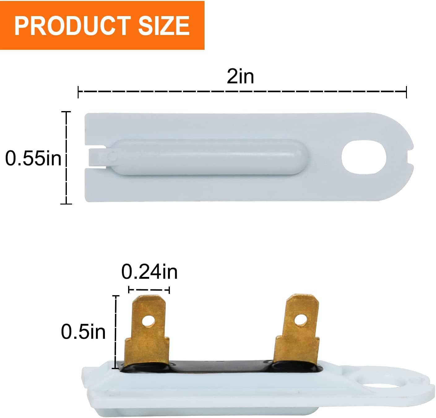 3392519 Dryer Thermal Fuse 2 Pack，WP3392519 Maytag Thermal Fuse for Dryer Fit for Whirlpool Kenmorefor Whirlpool Replaces AP6008325 694511 80005 3388651 WP3392519VP (2 Pack)