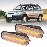 KACEPAR Front Side Fender Turn Signal Repeater Lamps, Amber LED Side Marker Lights, 1995-1999 Compatible with Honda Ballade, Hatchback Sedan Civic 2/3/4DR CR-V - Clear Lens Solid Constant Light
