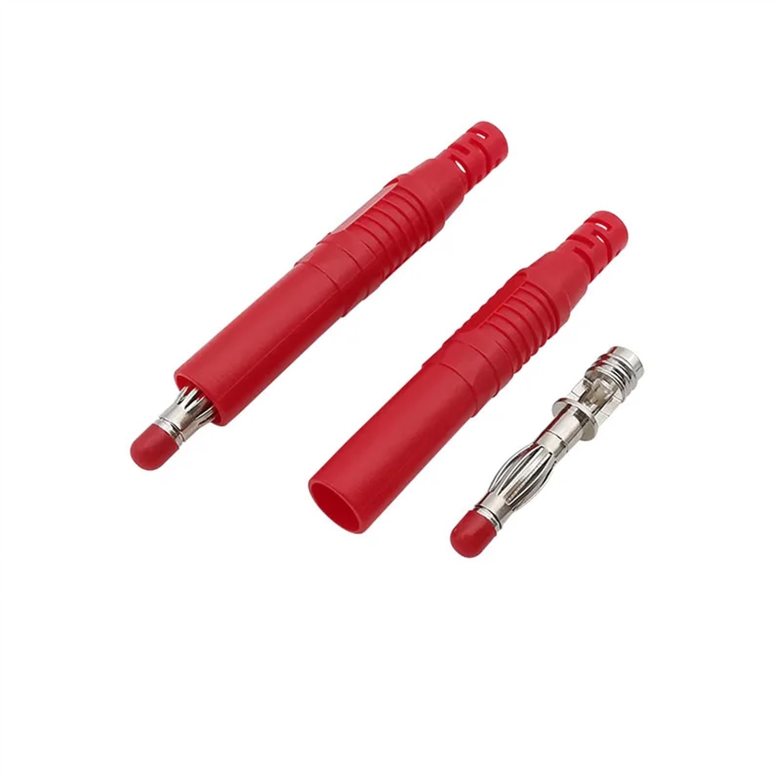 Connecteur banane rouge noir 4 mm avec gaine en plastique de type soudure, câbles de test, fiches bananes (2 rouges et 2 noirs)
