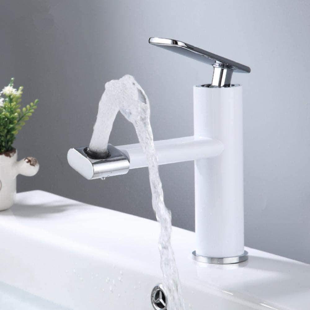 Robinet mélangeur salle de bain mitigeur évier rotatif eau chaude froide à poignée