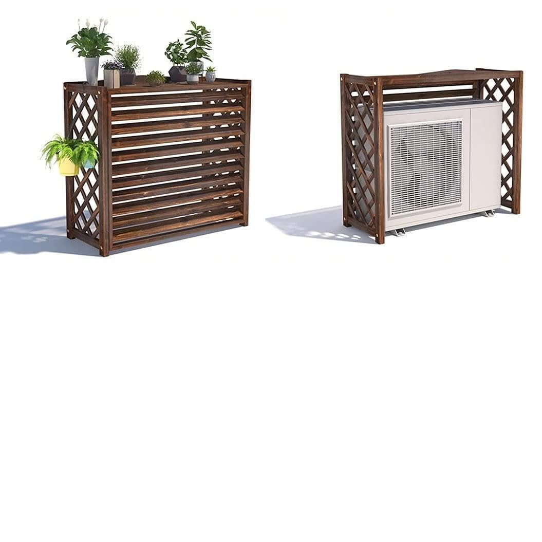 CENAP Wood Outdoor Air Conditioner Cover, Hidden Air Conditioning Privacy Screen Fences, Flower Stand Outdoor Shell Blinds, Louvered Frame Hide (Size : 103x44x93cm)