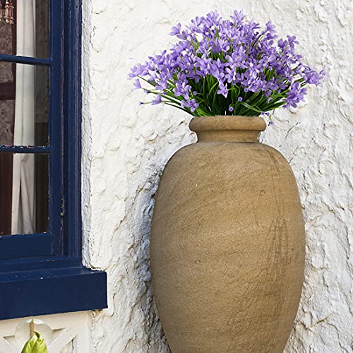 Joygar 8 Bundles Artificial Flowers Fake Daffodils Flowers Uv Resistant No Fade Faux Greenery Faux Plastic Lotus For Wedding Garden Hanging Planter Indoor Porch Patio Office Home Decoration(Purple) #TOP4