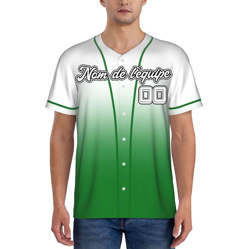 Maillot de Baseball Personnalisé avec Votre Nom, Numéro et Logo S-4XL pour Homme Femme Jeunes