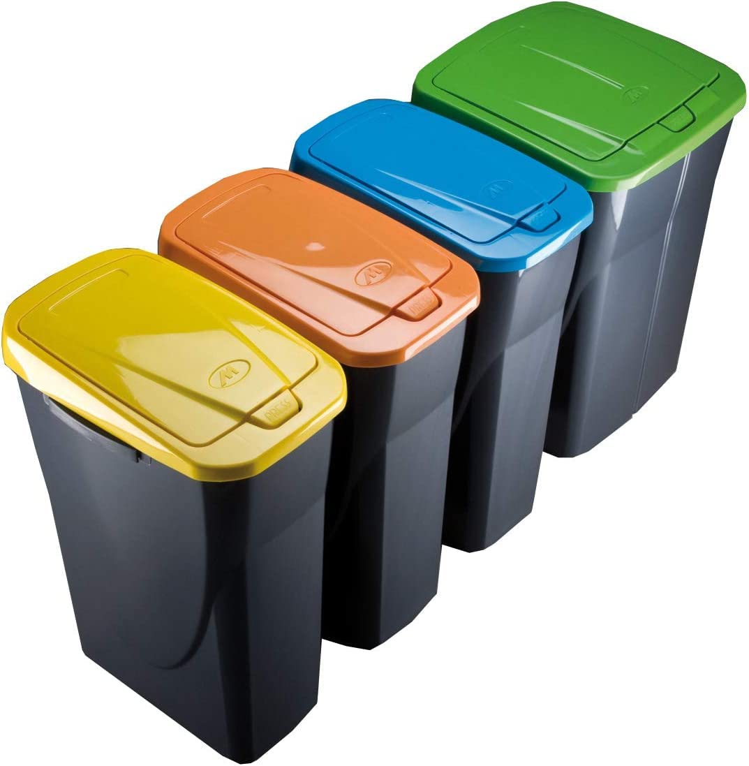 eacommerce - Pattumiera per raccolta differenziata Componibile in Plastica | Sistema di Aggancio Facilitato | Ideale per Casa e Giardino | Antracite, 45 Litri