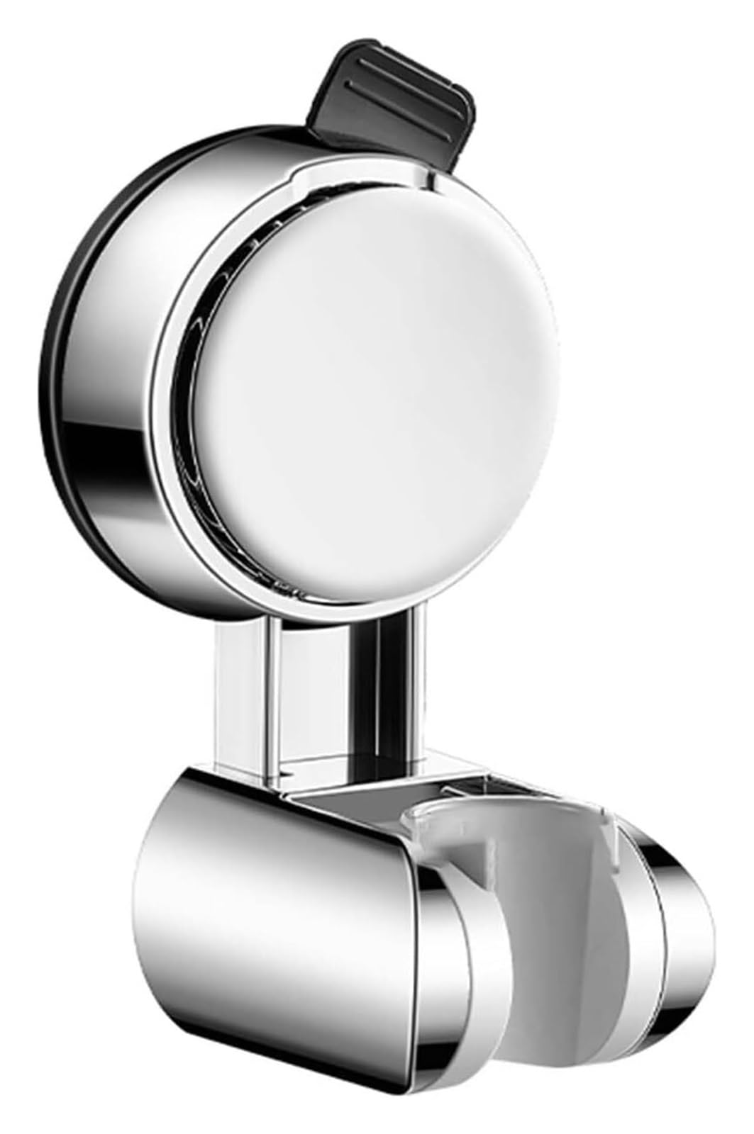Shower Head Brackets, Suction Cup Type Handheld Adjustable Angle Removable Movable Shower Hose Holder Roun(Silver)