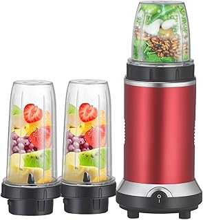 Nutri Blender Mixer Grinder, 2 Jars (550ml+300ml Small), Premium Metallic Finish, Smoothies, Shakes, BPA-Free Food Grade Jars (RED 500W)