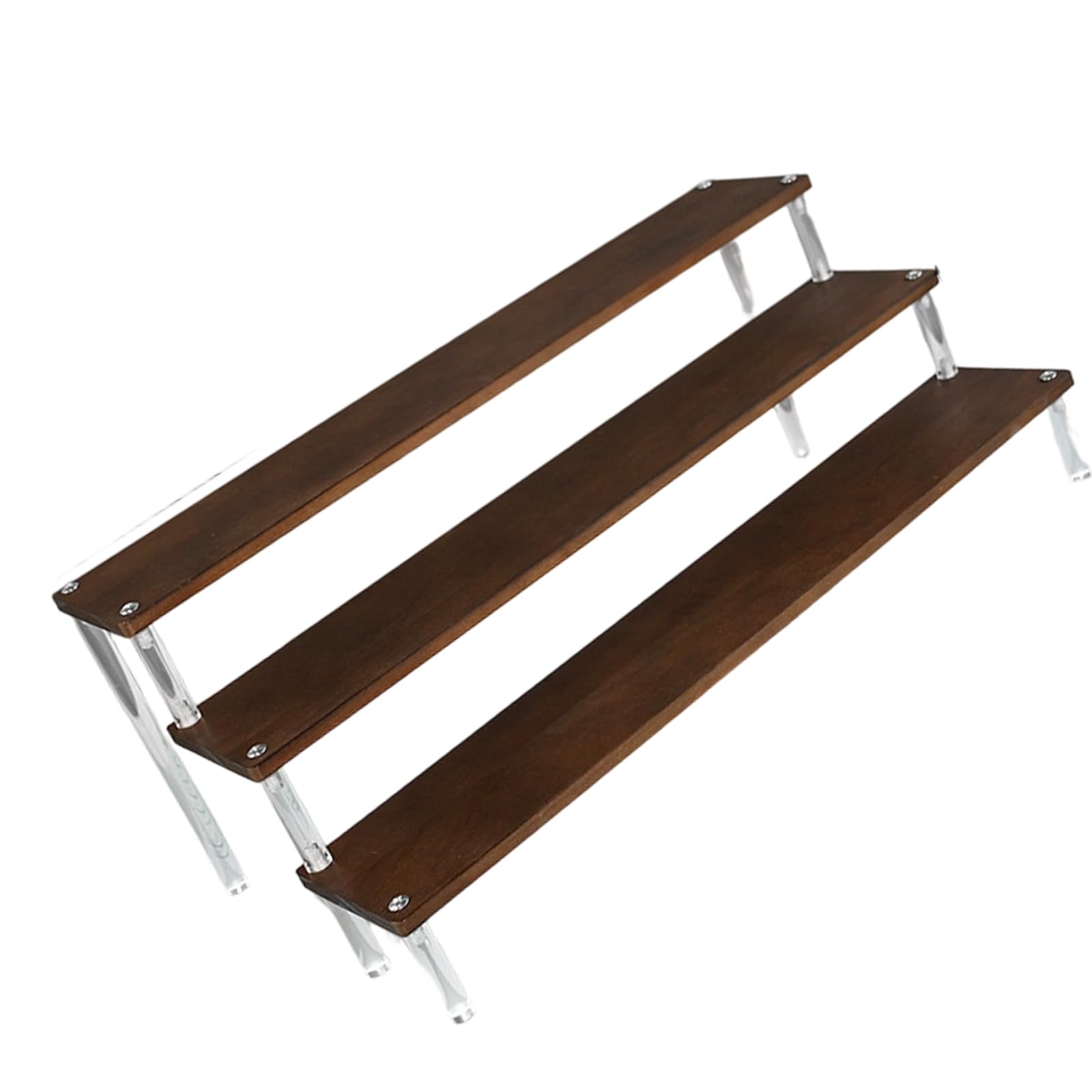 Handcrafted Wood Step Shelf for Showcasing Figurines Cakes and Miniature Items Cupcakes Display Stand Handcrafted Treat Planner