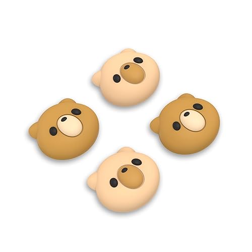 PlayVital Thumb Grip Caps for Steam Deck LCD & OLED, Silicone Thumbsticks Grips Joystick Caps for Steam Deck Accessories - Cozy Bear