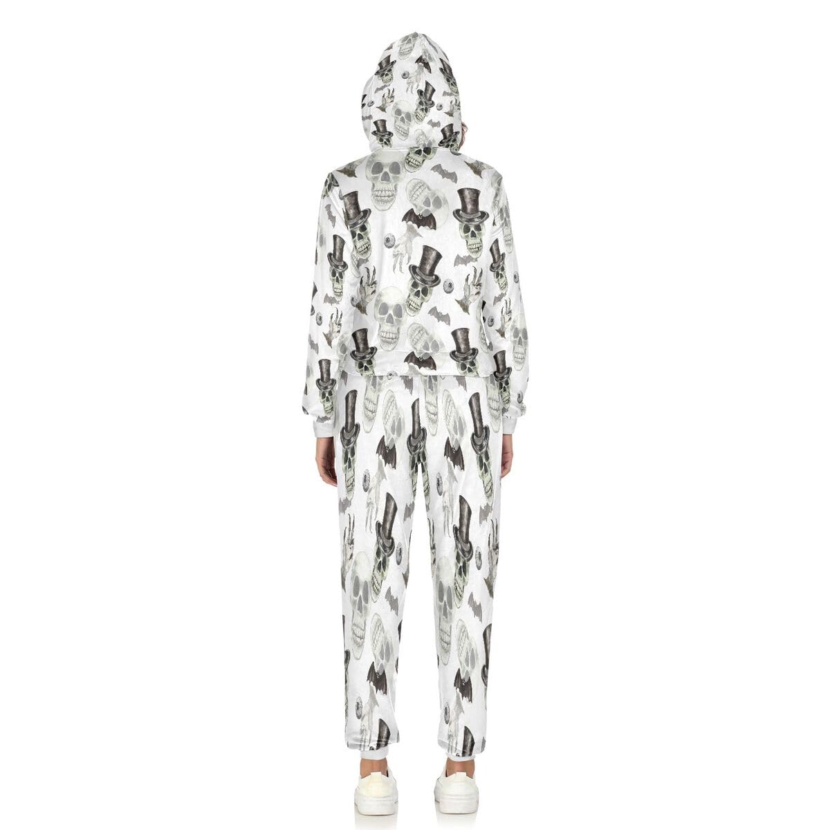 Conjunto deportivo de 2 piezas para mujer, diseño de calavera y acuarela, conjunto deportivo de manga larga para Halloween, murciélagos góticos