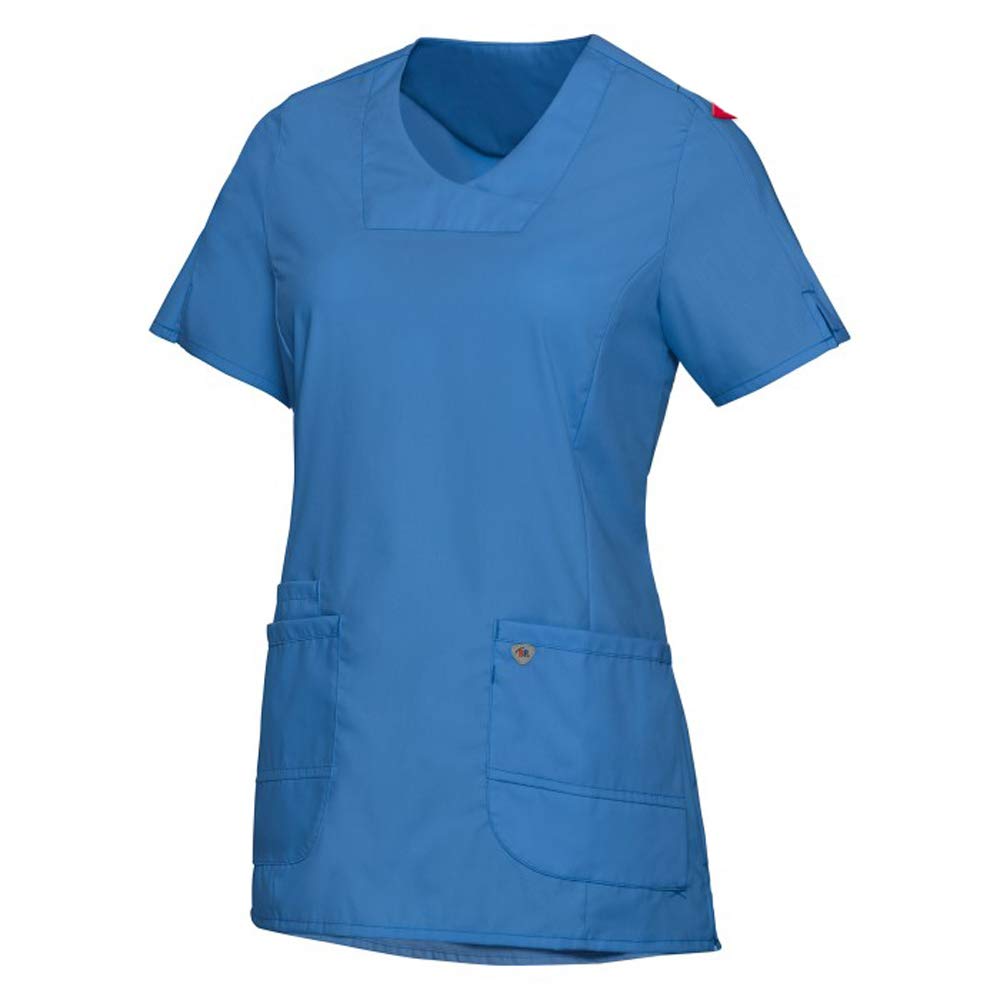 BP 1762-241-0116-XLn Super Light Fabric Over-Tunic for Women, 49% Cotton, 48% Polyester, 3% Elastolefin, Azure Blue, XLn Size