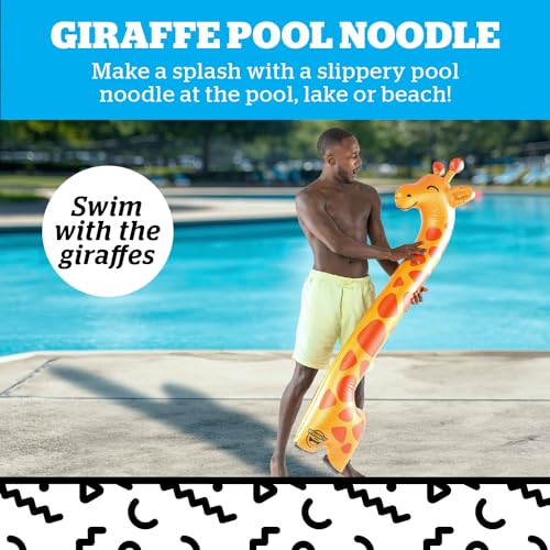 Inflatable Giraffe Noodle, Funny Pool Noodle Floats for Kids & Adults, Ridiculous Pool Party Decor by BigMouth Inc - Image 2