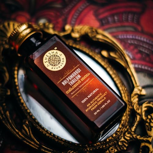 Image of SHESHA AYURVEDA Nalpamaradi Thailam oil- Authentic Ayurvedic de-tanning oil to get an even toned skin with ayurveda from Kerala | Enriched With Herbal Ingredients For Skin (50 ml)