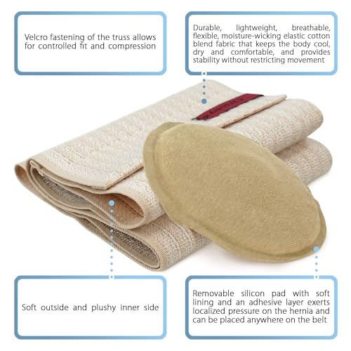 Image of ORTONYX Umbilical Hernia Belt for Men and Women 6.25 inch (Pack of 2) | Abdominal Binder With Hernia Support Pad /Post-Surgical Belly Band - Beige OX5241-L /XL