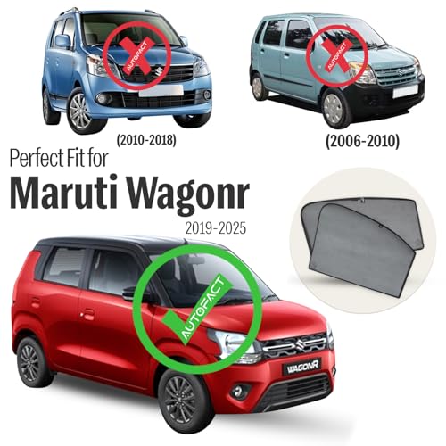 Image of Autofact Car Sunshades for Maruti Wagonr /Wagon R (2019 to 2025), UV Protection, Useful Car Accessories, Custom fit Sun Shades for Side Windows, Set of 4