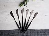 Spülmaschinenfest Lusso Elegante Buttermesser 6er Set, Silber Schwarz