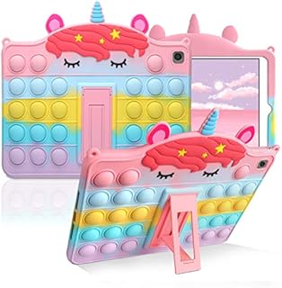 Coolden for iPad Air 2 Case iPad Pro 9.7 inch Case Pop Push Bubble Fidget Toys Case with Kickstand Silicone Shockproof Case for Girls Protective Case Cover for iPad Air 2 / iPad Pro 9.7 inch-Rainbow