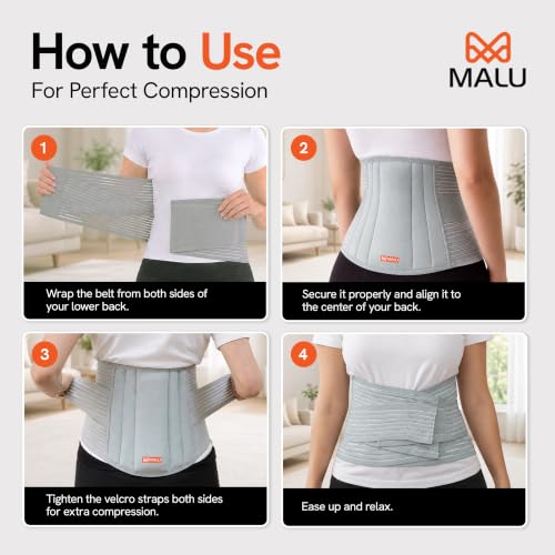 Image of Lumbo Sacral Belt for Back Pain, Slip Disc, Sciatica & Spondylosis Relief | Adjustable Compression Support Belt for Men & Women (XXL)