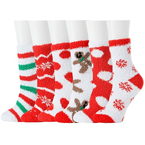 Image of Fuzzy Socks for Women Fluffy Cozy Slipper Socks Fall Halloween Socks Gifts | Soft Thick Plush Warm Socks, Christmas Winter Gifts for Ladies,Comfortable Indoor Home Socks, Sleep Slipper Socks