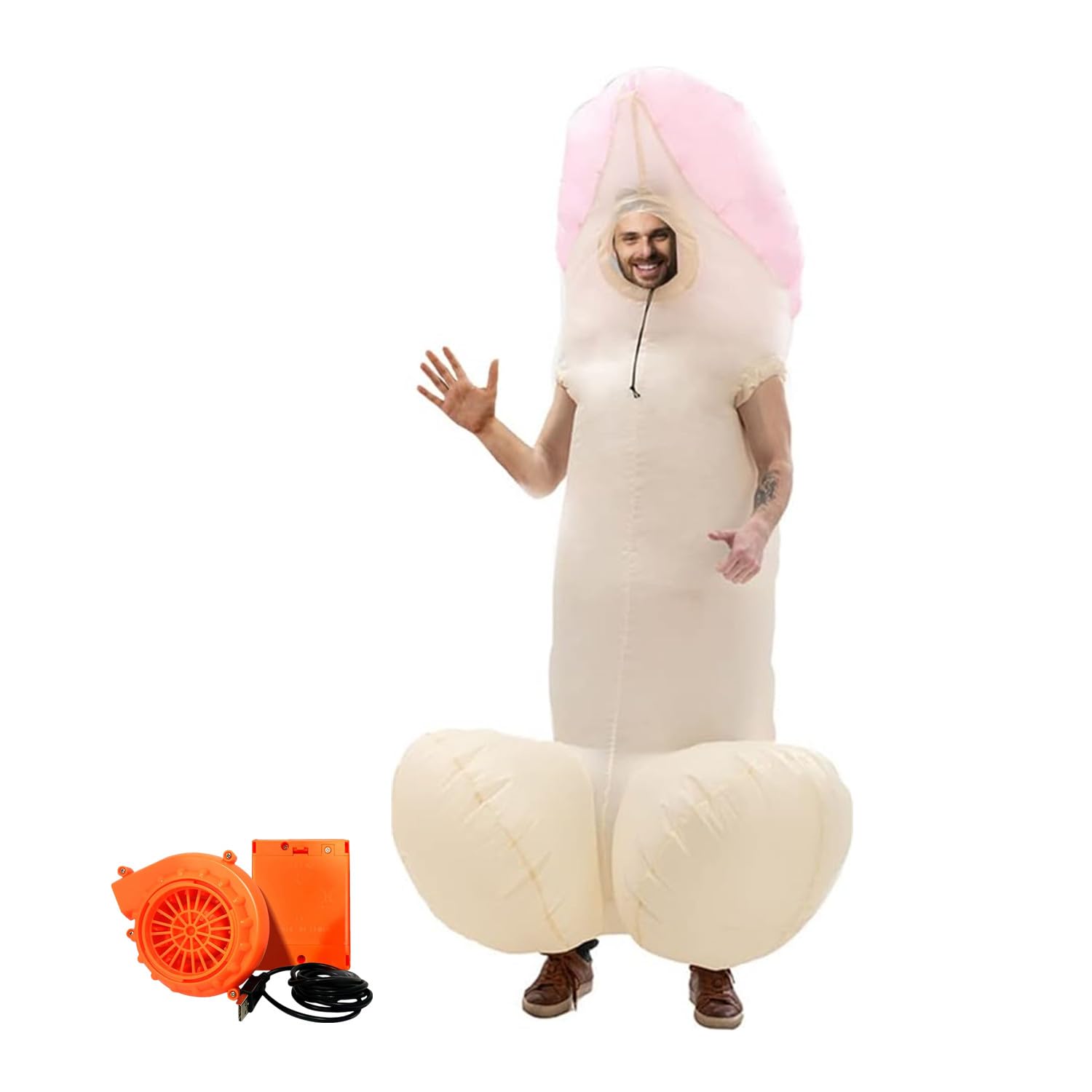 Costume gonfiabile per adulti, costumi di Halloween rosa, costume gonfiabile in un unico pezzo, vestiti divertenti per l'addio al celibato di Halloween