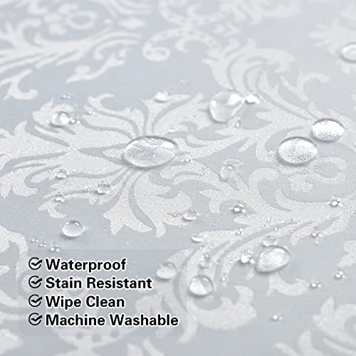 SASTYBALE White Tablecloth Rectangle 60 x 120 Inch Jacquard Damask Tablecloth, Spill Proof & Wrinkle Free Table Cloth, Heavy Duty Table Cover for Dining, Party, Indoor, Outdoor by SASTYBALE - Image 5