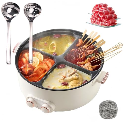 Olla EléCtrica Multifuncional de Cuatro Rejillas, 4 Compartimentos, 6 L de Capacidad, Una Olla con 4 Sabores, Experiencia de CoccióN MúLtiple Olla EléCtrica Multifuncional de Cuatro Rejillas, 4 Compartimentos, 6 L de Capacidad, Una Olla con 4 Sabores, Experiencia de CoccióN MúLtiple