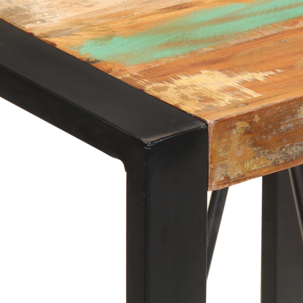 Stół barowy z litego drewna 60 x 55 x 110 cm z wytrzymałą metalową ramą do jadalni, kuchni, salonu, gastronomii i bistro, wysuwany i rozszerzony dla rodzin i gości