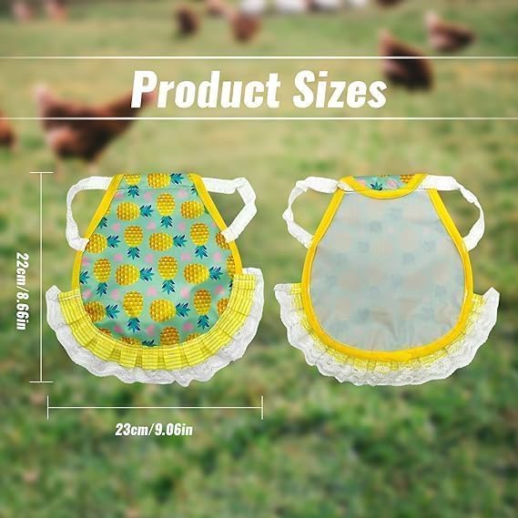 FRYSMU 8 Pcs Chicken Saddle for Hens, Quality Apron With Adjustable Elastic Belt, Waterproof Vest/Jacket Double Back Protector, Poultry Feather Fixed Wing, Goose Duck Feather Care Supplies - 1