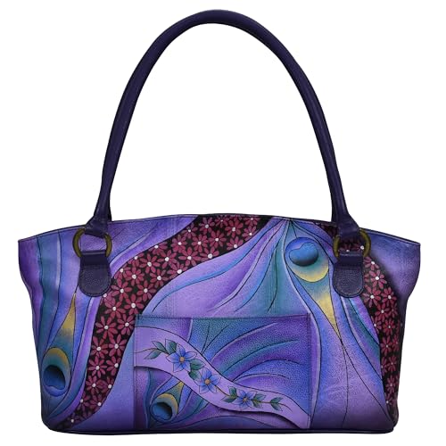 Bolso ancho tote de cuero genuino pintado a mano Anna by Anuschka miniatura 1
