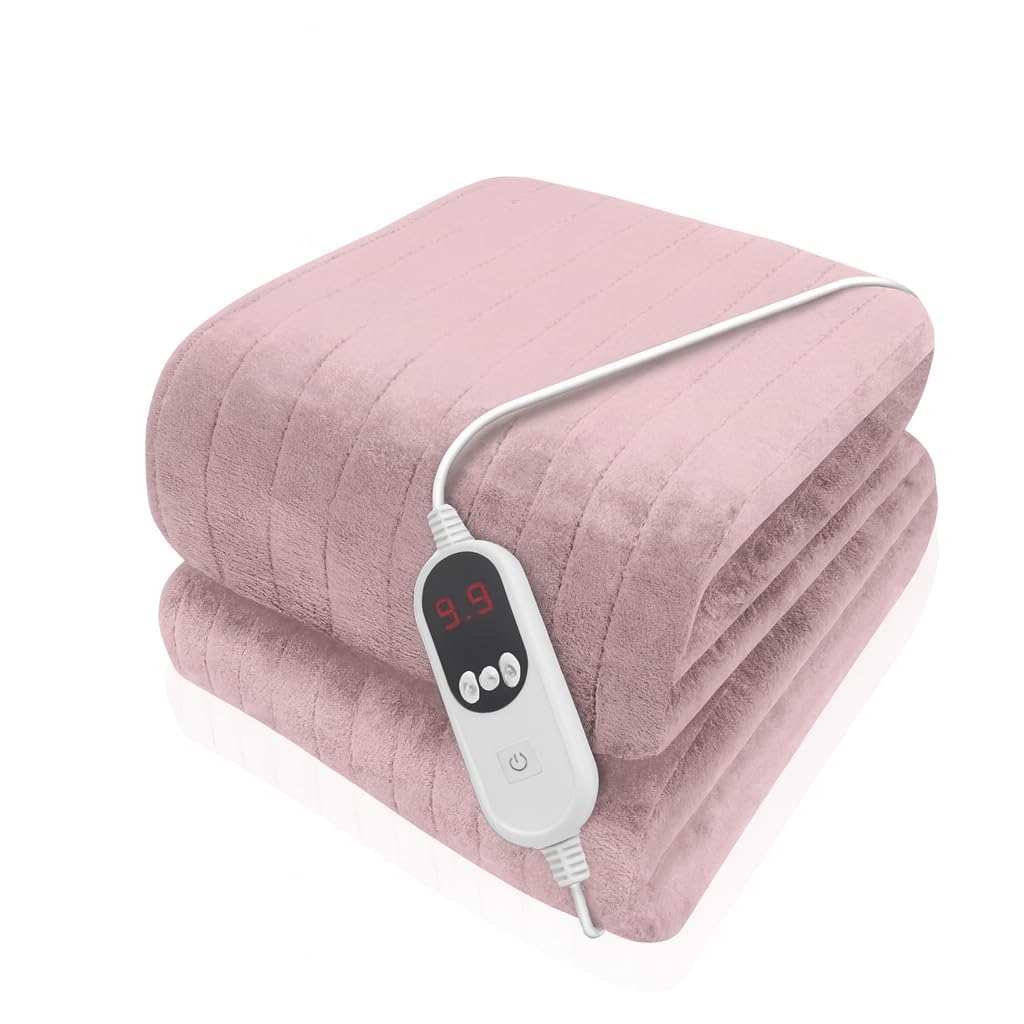 Purus Deluxe Pink Xl Electric Throw Heated Double Over Electric Blanket Soft Fleece 9 Heat & 12 Timer Settings from B&Q