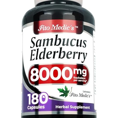 Lab - Elderberry - Sambucus Elderberry 8000 mg, 180 Capsules - Elderberry Capsules - Black Elderberry - Immune Support Supplement- Vitamins for Women and Men, Ultra high Absorption Cover
