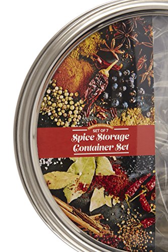 Premier Housewares Spice Container Set including Clear Lid, Stainless-Steel, Silver, 20 x 20 x 8 cm - Image 4
