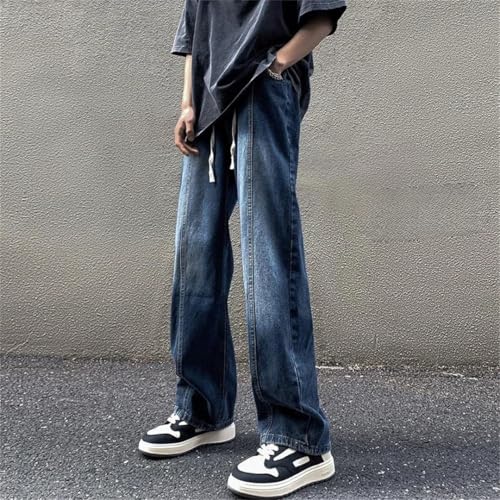 Men Jeans Soft Trousers Korean Vintage Cowboy Pants2