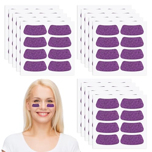 Cholemy 120 Pairs Eye Black Stickers Bulk Baseball Glitter Stickers Football Softball Party Favor Spirit Day Accessories(Glitter Purple1)