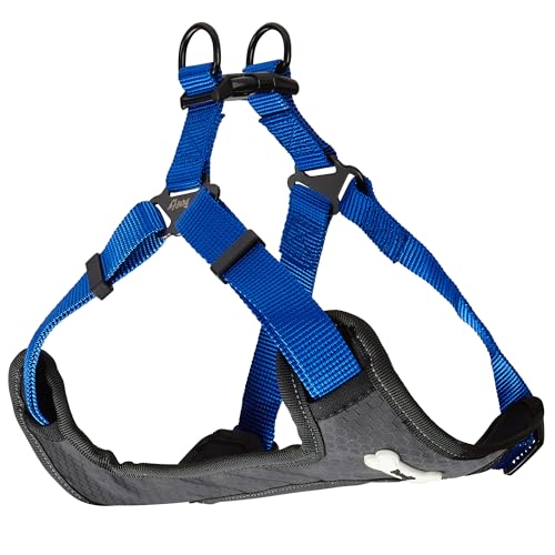 Bunty Adjustable Dog Harness Vest - For Small to Large Dogs, Lightweight, Comfortable Fabric, Soft Chest Padding - Escape Proof Dog Collar Alternative (Blue, S)