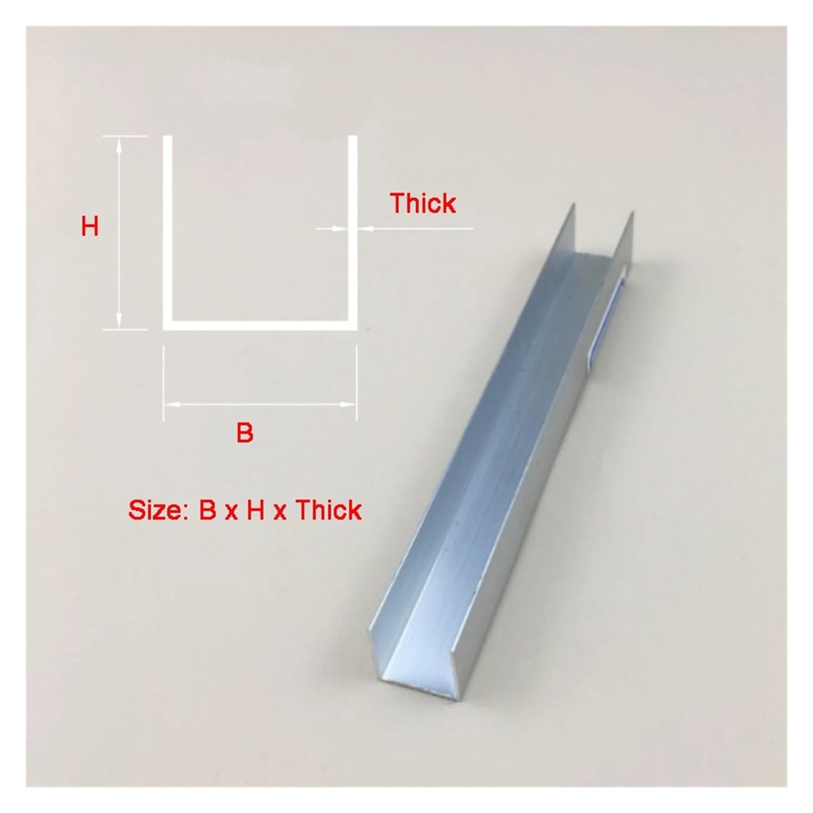 Ranura for tarjeta fija con perfil de canal en U de aluminio, 2 uds. | Ligero(40x20x1.2mm 2pcs)