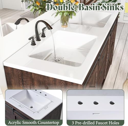 60farmhousebathroomdoublevanityslidingbarndoorwithsinkcombofreestandingbathroomvanitycabinetwithdrawersmetalhandlesreclaimedbarnwood Urban Country Home Decor 60 farmhouse bathroom double vanity sliding barn door with sink combo freestanding bathroom vanity cabinet with drawers metal handles reclaimed barnwood urban country home decor