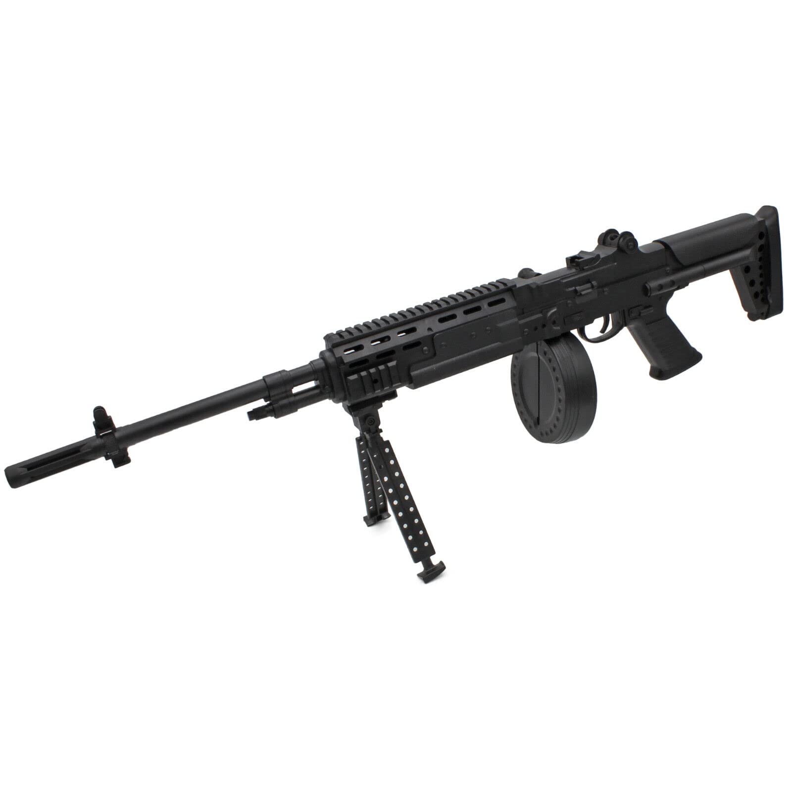 Softair MG PA73 Gewehr Maschinengewehr ABS mit Trommelmagazin Munition &Zweibein