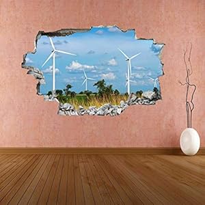 3D effect muurtattoo sticker doorbraak zelfklevende muurschildering muursticker stenen muur doorbraak muursticker tattoo…