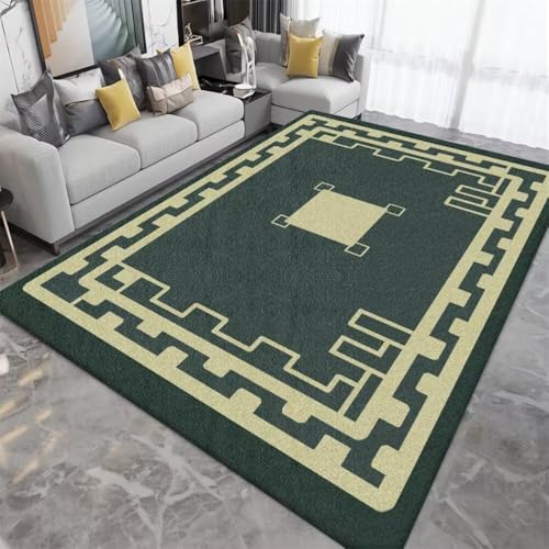 Tapis chambre adolescent géométrique vert lavable moquette 70x140