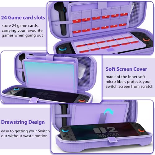 Funda de transporte para Nintendo Switch 2 bolsa rígida antirayaduras 6