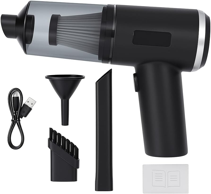 Aspirador de Pó Portátil 6000Pa Recarregável USB para Carro e Casa