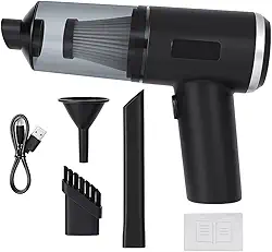 Aspirador de Pó Portátil 2 em 1 6000Pa — Aspirar e Soprar, USB Recarregável, Filtro HEPA Lavável, para Carro, Teclado e Casa