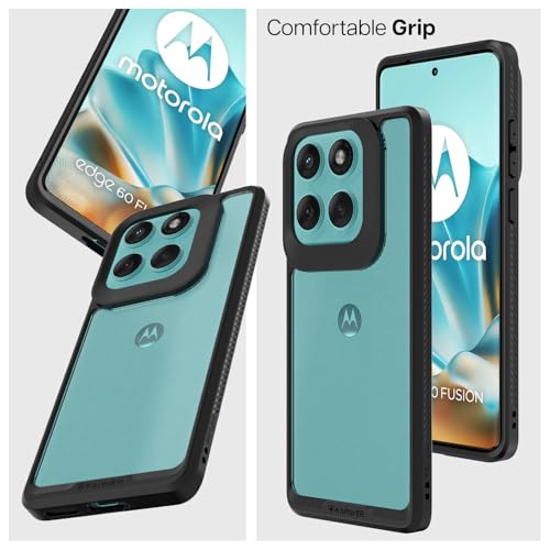 Image of KAPAVER Impulse Back Cover Case Compatible for Motorola Edge 60 Fusion (PC + TPU) (Black)