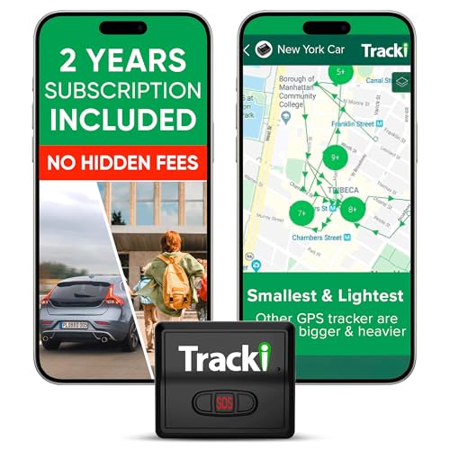 Tracki GPS Tracker for Vehicles – Real-Time 4G LTE Assets & Car Tracking Device with App, Magnetic Mount, Compact Design, Worldwide Coverage – iOS & Android(Tracker 2 Years Subscription Incl.)