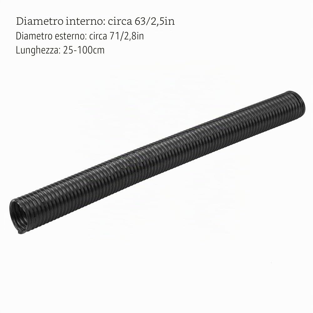 Tubo di Aspirazione Auto Universale Tubo di Espansione Flessibile con Presa d'aria Modificata 63mm 76mm (63mm)
